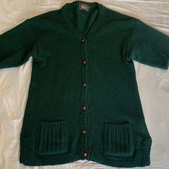 Woolrich vintage one of a kind Knit cardigan up-cycled wool short sleeve Sweater - Picture 1 of 14